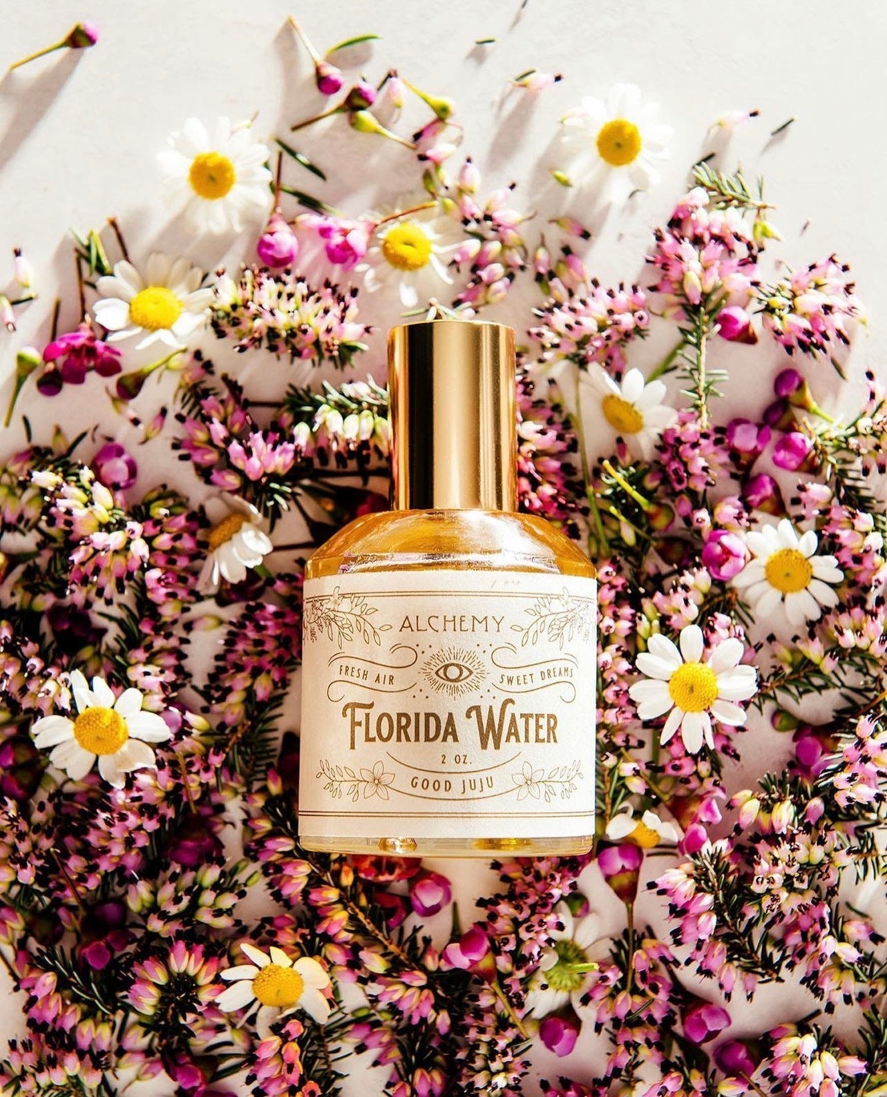 Single Bottle On Flower Bedding
